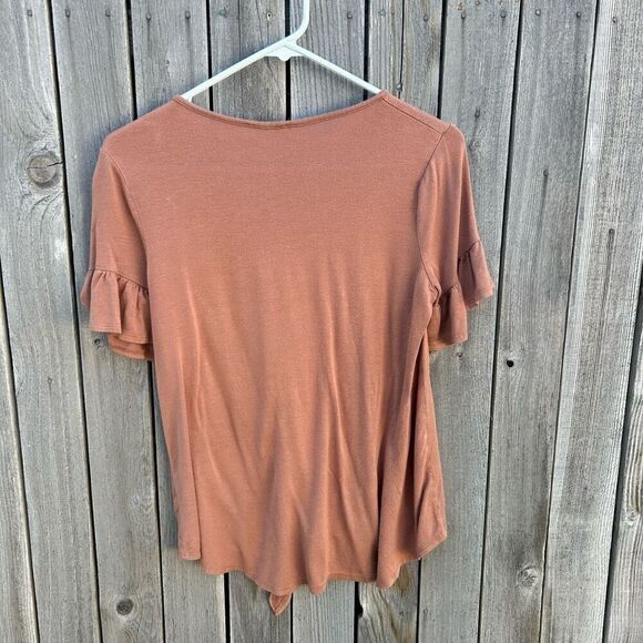 Yellow Chair blouse short sleeve tied at waist size small - Picture 6 of 6